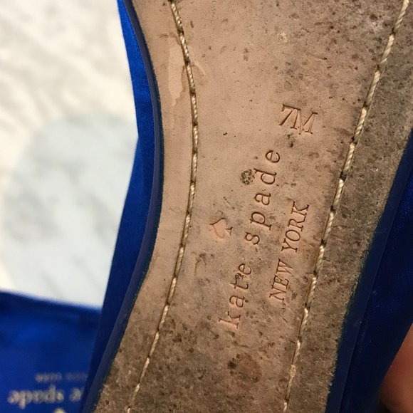 Kate Spade Fanna Satin Ballet Flats Blue Size 7 - Picture 4 of 7